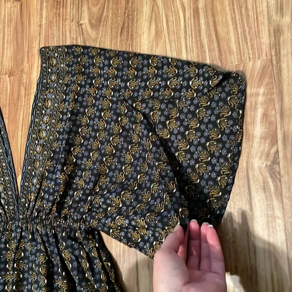 Lara Ethnics women’s dress medium large cover up kimono sleeve maxi floral black - Picture 3 of 8